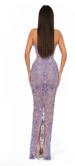 ALBINA DYLA LAVENDER 3D FLORAL GOWN SIZE SMALL for rent on The Volte - image 2