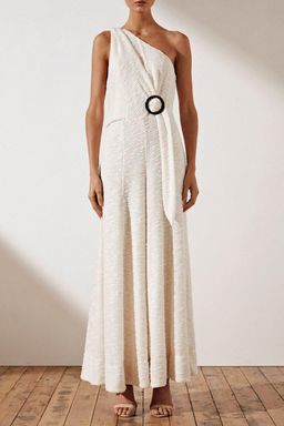 Shona Joy Ortiz Boucle Knit Jumpsuit Cream Size 10 for rent on The Volte - image 1