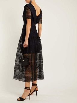 Self Portrait spiral Lace Midi Dress size 6 for rent on The Volte - image 4