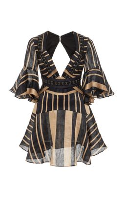Acler Archer Mini Dress Bronze Stripe Size 6 for rent on The Volte - image 5