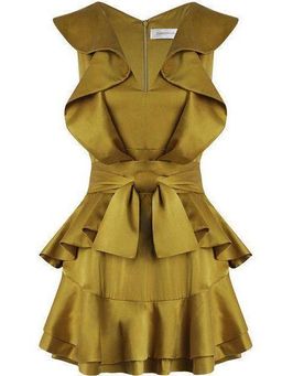 Zimmermann Winsome Flounce Mini Dress Citrus Size 8 for rent on The Volte - image 2