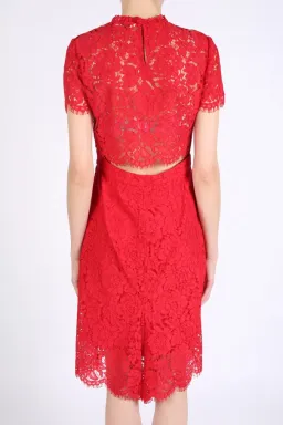 Diane Von Furstenberg Alma Lace Sheath Dress Red Size 8 for rent on The Volte - image 3