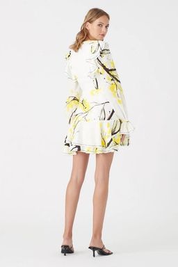 Aje Mimosa Wrap Mini Dress Wattle Print Size 8 for rent on The Volte - image 2