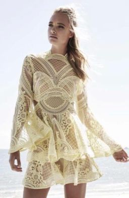 Thurley Chameleon Coachella Mini Dress Yellow Size 12 for rent on The Volte - image 3