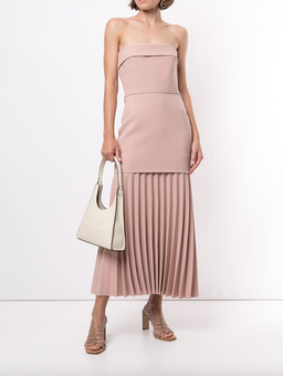 Dion Lee Linear Crepe Pleated Midi Dress Pink Size 6 for rent on The Volte - image 1