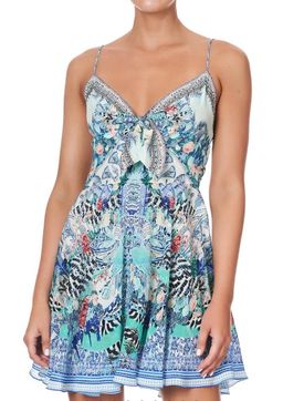 SHORT CAMILLA DRESS WITH TIE FRONT WINGS OF LUXOR - Size XS for rent on The Volte - image 3