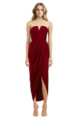 Shona Joy Core V Bustier Draped Midi Dress Size 12 for rent on The Volte - image 1