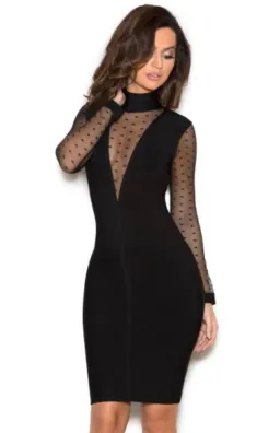 House of CB Hernanes Bandage Midi Dress Black Size 8 for rent on The Volte - image 2