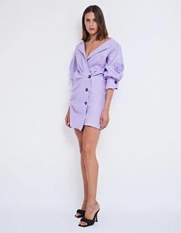 Pfeiffer Seeka Linen Twist Dress Purple Size 10  for rent on The Volte - image 3