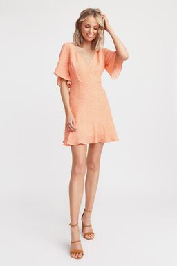 Kookai Saint Ives Vee Dress Orange Size 38 (Aus10) for rent on The Volte - image 1