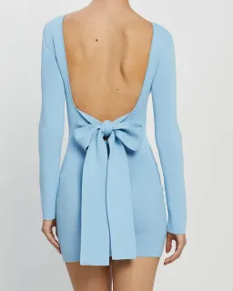 Bec & Bridge Emeline Long Sleeve Mini Dress Blue Size AU 6 for rent on The Volte - image 3