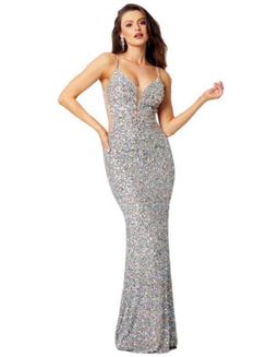 Tania Olsen Anastasia Gown silver size 10 for rent on The Volte - image 1