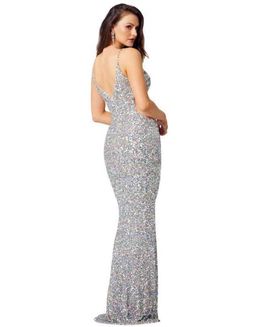 Tania Olsen Anastasia Gown silver size 8 for rent on The Volte - image 2