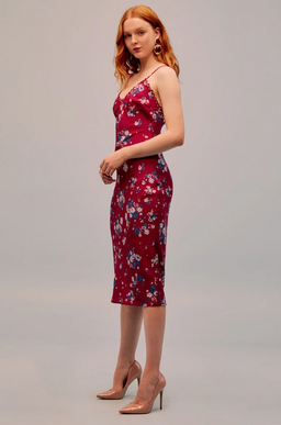 Keepsake The Label Cherished Midi Dress in Raspberry Bloom Floral Size 10 for rent on The Volte - image 1