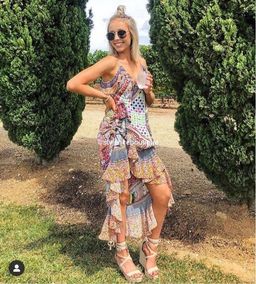 Camilla Girls Club Frill Midi Dress Print Size 10/M for rent on The Volte - image 2