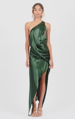 One fell swoop philly dress in silk jungle green/size 6 for rent on The Volte - image 1