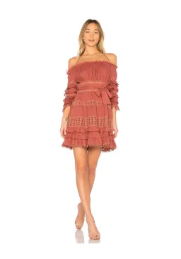 Zimmermann Corsair Frill Tier Dress in Vintage Rose Size 2/AU 12 for rent on The Volte - image 1