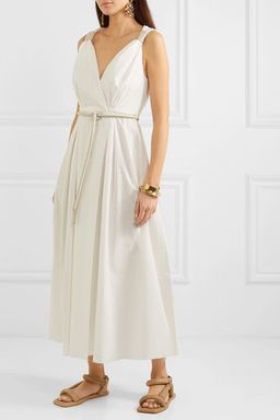 Nanushka - Lilith vegan leather-trimmed cotton-poplin maxi dress in White (size 8) NEVER WORN! for rent on The Volte - image 3