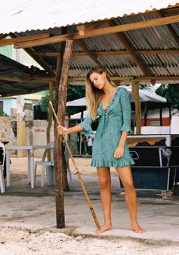 Auguste Diamond Rumba Sleeved Mini Dress size 6 for rent on The Volte - image 4