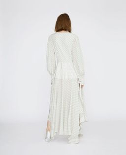 Stella McCartney Asymmetric Monogrammed Silk Deep V-neck Dress size 10 for rent on The Volte - image 2