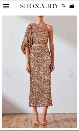 Shona Joy Faye shoulder top and matching skirt  for rent on The Volte - image 2