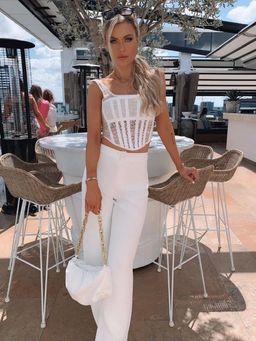 Dion Lee Corded Lace Corset and Bianca And Brigett Ella Pant Set white Size 14 for rent on The Volte - image 1