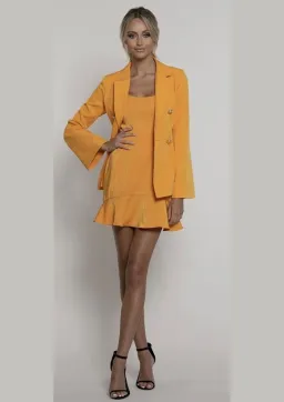 Bariano Cuba Libre Frill Mini & Vermouth Jacket Set Yellow Size 10 for rent on The Volte - image 1