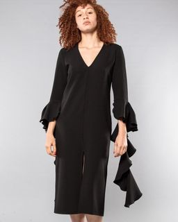 Ellery Reuben Frill Sleeve Dress Black Size 8 for rent on The Volte - image 4
