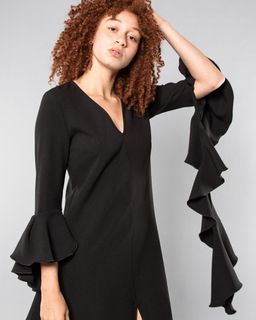 Ellery Reuben Frill Sleeve Dress Black Size 8 for rent on The Volte - image 3
