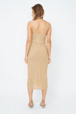 Suboo Billie Knit Cut Out Midi Dress - Gold for rent on The Volte - image 3