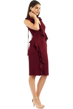 Rebecca Vallance Sylvette Midi Dress Burgundy Size 6 for rent on The Volte - image 4