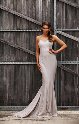 Jadore Celeste Gown Silver Size 4 for rent on The Volte - image 3