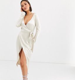 Bec & Bridge sylvie wrap dress oyster size 10 for rent on The Volte - image 2