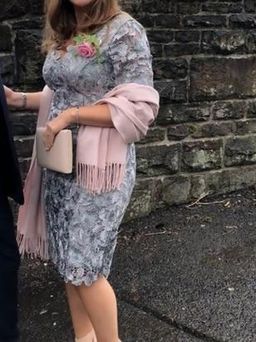 Review Lace Dress grey size 10 for rent on The Volte - image 2