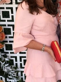 Kookai Shoreline Frill Wrap Dress Pink Size 12 for rent on The Volte - image 4