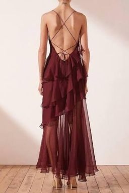 Shona Joy Gabriela Gabriela Cross Back Tiered Maxi Size 8 for rent on The Volte - image 2