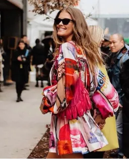 Zimmermann Wavelength Long Sleeve Mini Dress Pink Poster Print Size 0 for rent on The Volte - image 3