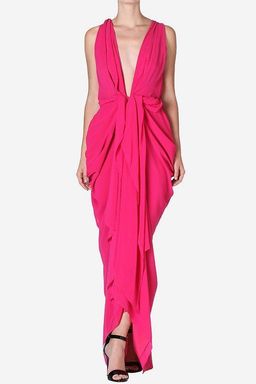 Carla Zampatti Forget Me Knot Dress Pink Size 8 for rent on The Volte - image 1