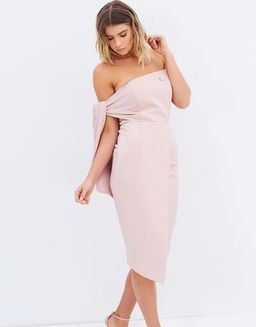 Misha Romi Structured Midi Dress Pink Size 8/S for rent on The Volte - image 2