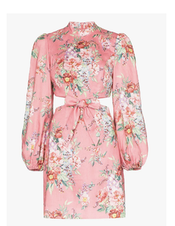 Zimmermann Bellitude Bow Front Mini Dress Pink Size 1 / Au 10 for rent on The Volte - image 2