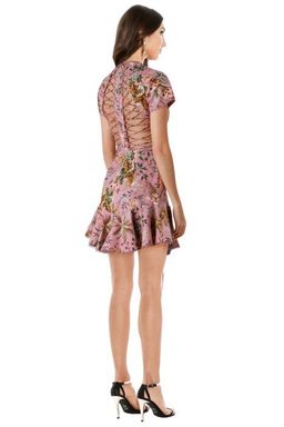 Zimmermann Tropicale Lattice Mini Dress Pink Floral Size 0 / AU 8 for rent on The Volte - image 3