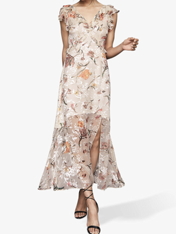 Reiss Leila Silk Blend Backless Dress Floral Size 6 for rent on The Volte - image 1