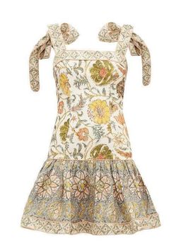 Zimmermann Edie Tie Mini Dress Floral Print Size 8 for rent on The Volte - image 4