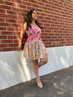 Zimmermann Lovestruck V neck Mini Dress Multi Print Size 2/AU 12 for rent on The Volte - image 3