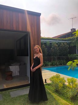 Scanlan Theodore Taffeta Maxi Dress Black Size 8 for rent on The Volte - image 2