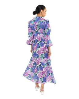 Zimmermann Poppy Plunge Midi Dress in Lilac Floral Size 1 / AU 10 for rent on The Volte - image 2