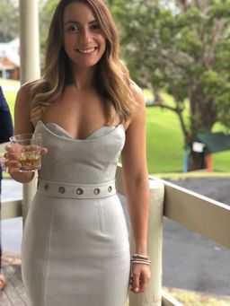 Sheike Strapless Grey Suede Dress Size 6 for rent on The Volte - image 1