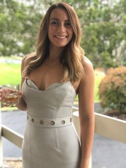 Sheike Strapless Grey Suede Dress Size 6 for rent on The Volte - image 3