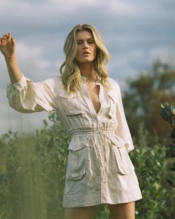 Shona Joy Ellington Balloon Sleeve Mini Dress Ecru Size 8 for rent on The Volte - image 3