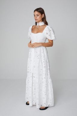 ASILIO PUFF SLEEVE BRODERIE DRESS - SIZE 6 for rent on The Volte - image 4